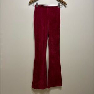 NOBO No Boundaries Corduroy Flare Cut High Waist Soft Stretchy Pants Bottoms Red